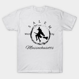 Black Salem Witch City Logo T-Shirt